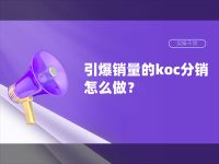 纯佣合作1000个达人！引爆销量的koc分销怎么做？